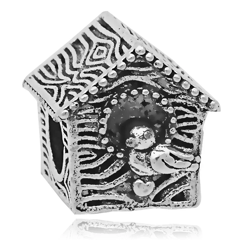 bird house Европейский Серебряный браслет в виде единорога Микки Минни Дональда Дака из бисера, очаровательный браслет Pandora, ювелирные изделия для женщин - Цвет: bird house