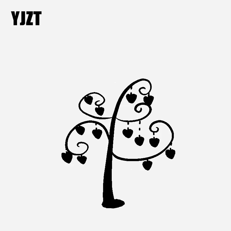 

YJZT 13,6 см * 15,5 см Креативный дизайн Автомобильная Наклейка Виниловая наклейка Love Tree черный/серебристый цвет