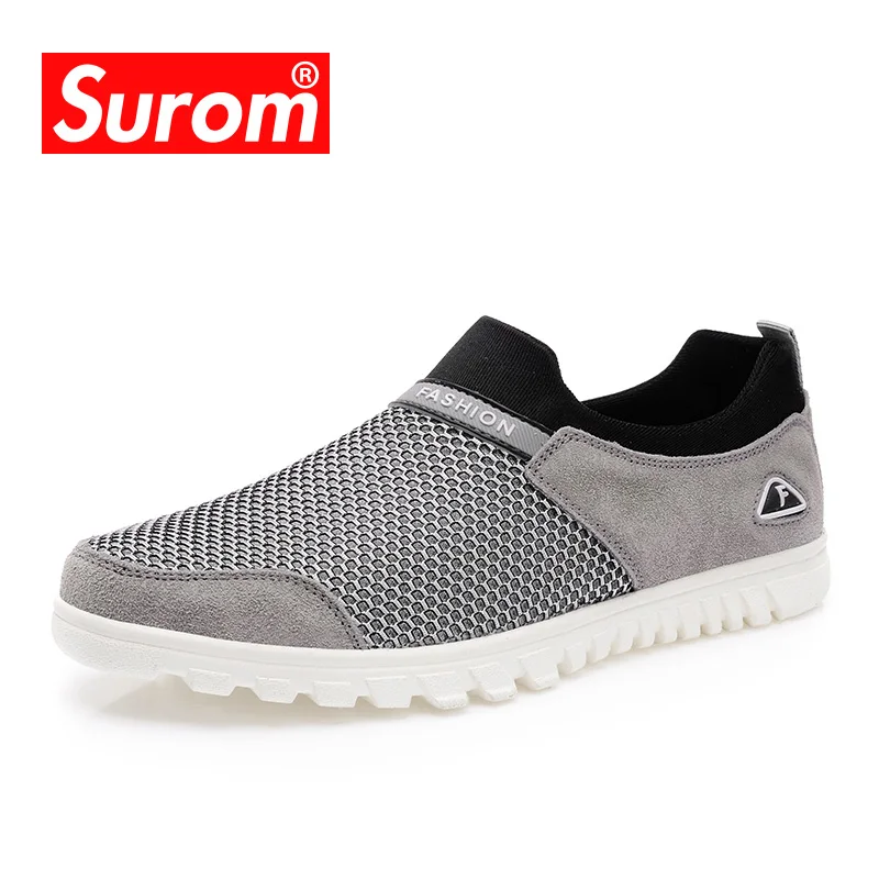 SUROM 2018 Summer Hot Sale Boat Shoes Men Sneakers Breathable Mesh Loafers Casual Krasovki Comfortable Soft Male | Обувь