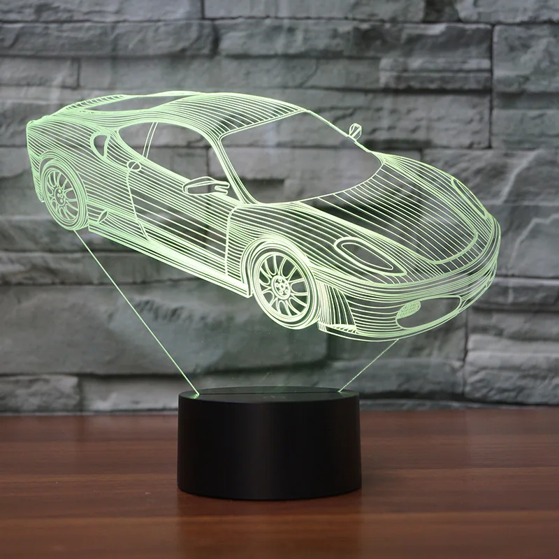 Настольные 3d-лампы для спорта автомобиля семи цветов светодиодная настольная