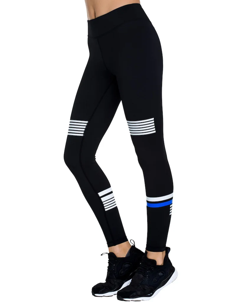 

Free Shipping Sexy Training Women's Sports Yoga Pants Stripe Leggings Elastic Gym Fitness Workout Running Tights