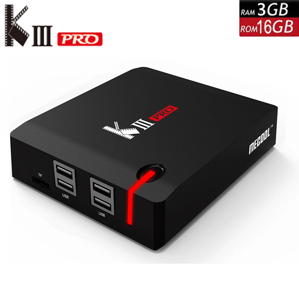 Умная ТВ приставка MECOOL KIII PRO Android 7 1 декодер T2 C 3 ГБ 16 Восьмиядерный процессор Amlogic
