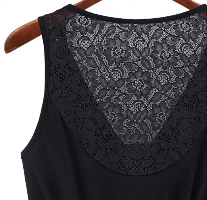 Lace Pleated Sleeveless O Neck Back Hollow Out Sexy Fashion Women Summer Dress 2014 | Женская одежда