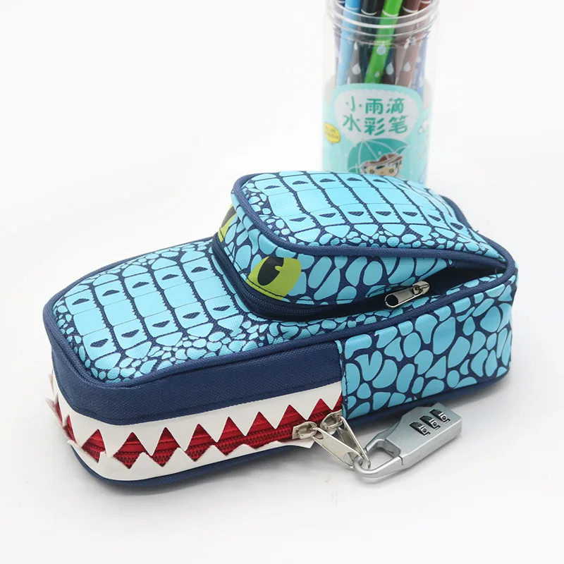 1 шт. случайный Карандаш Чехол крокодиловая сумочка для ручек с кодовым замком
