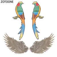 zotoone crane wings patches embroidery patch for clothing diy stickers on clothes sequin decorations sew on patch applications e