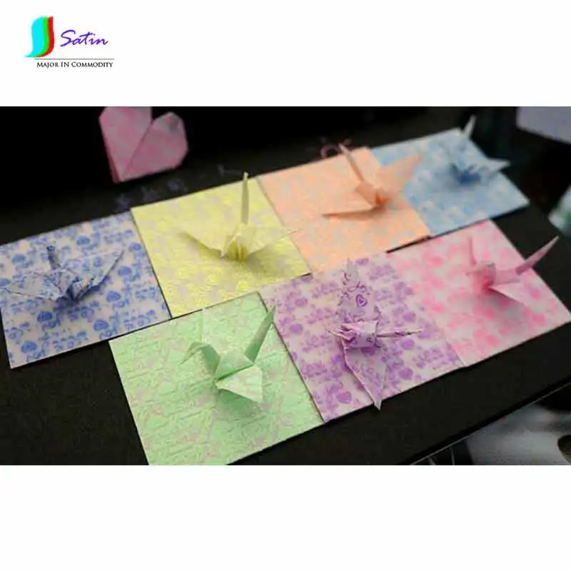 Разноцветные квадратные декоративные звезды/розы/Бумажные краны S0015H 5/7/9 см|paper
