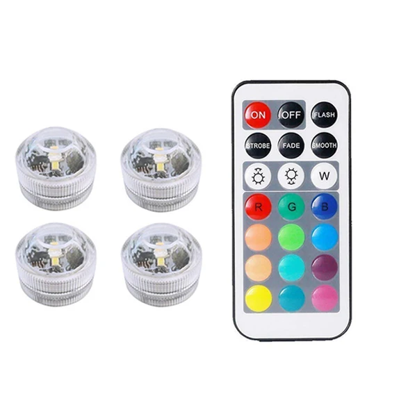 4 lamp 1 controller Xsky RGB погружной светодиодный подводный светильник, водонепроницаемый светильник для бассейна, светильник s для вазы, свадебная Праздничная декоративная лампа - Испускаемый цвет: 4 lamp 1 controller