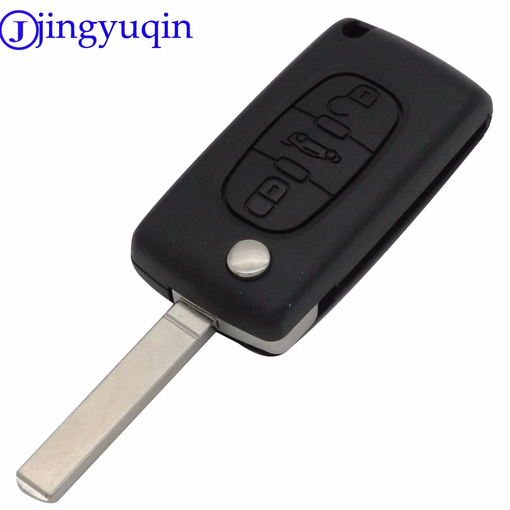 Jingyuqin 3 кнопочный Выкидной Автомобильный складной ключ для Peugeot 307 407 308 607 433 МГц