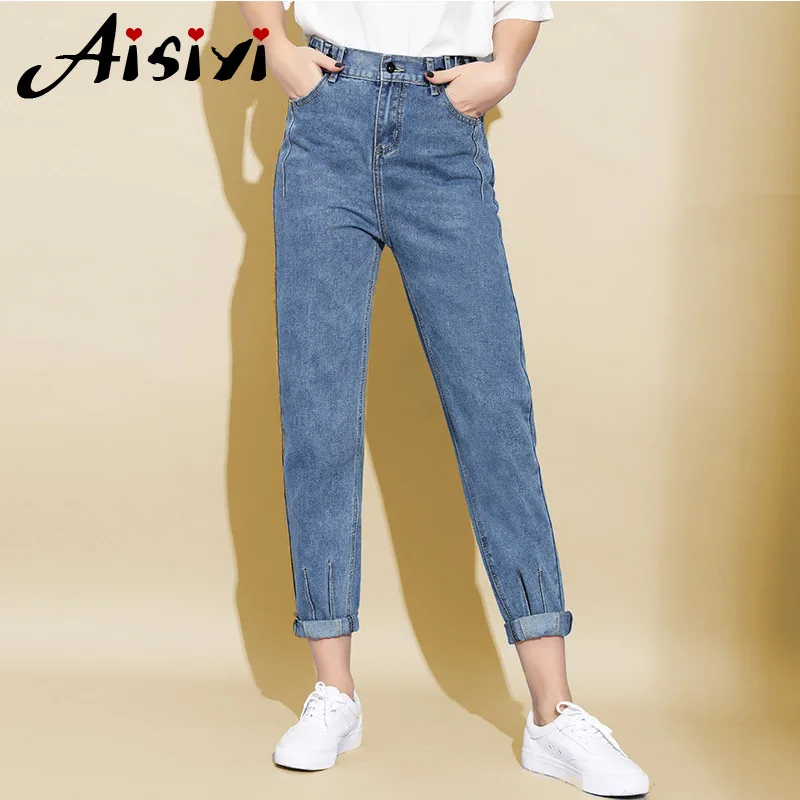 Джинсы в винтажном стиле джинсовые прямые свободные джинсы Капри с высокой