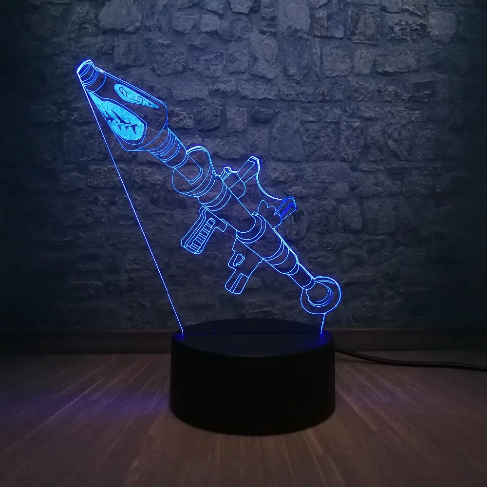 Креативный 3D светильник для игры в роли RGB Blub 7 цветов Ночной LED иллюзия домашний