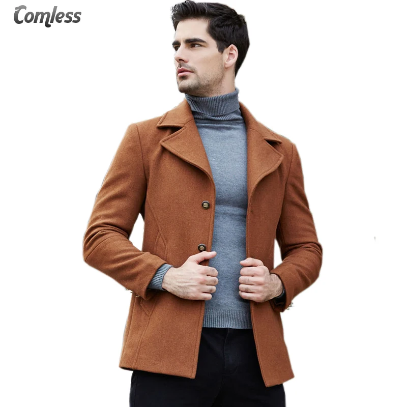 Новинка 2017 зимнее шерстяное пальто для мужчин длинные секции утепленные