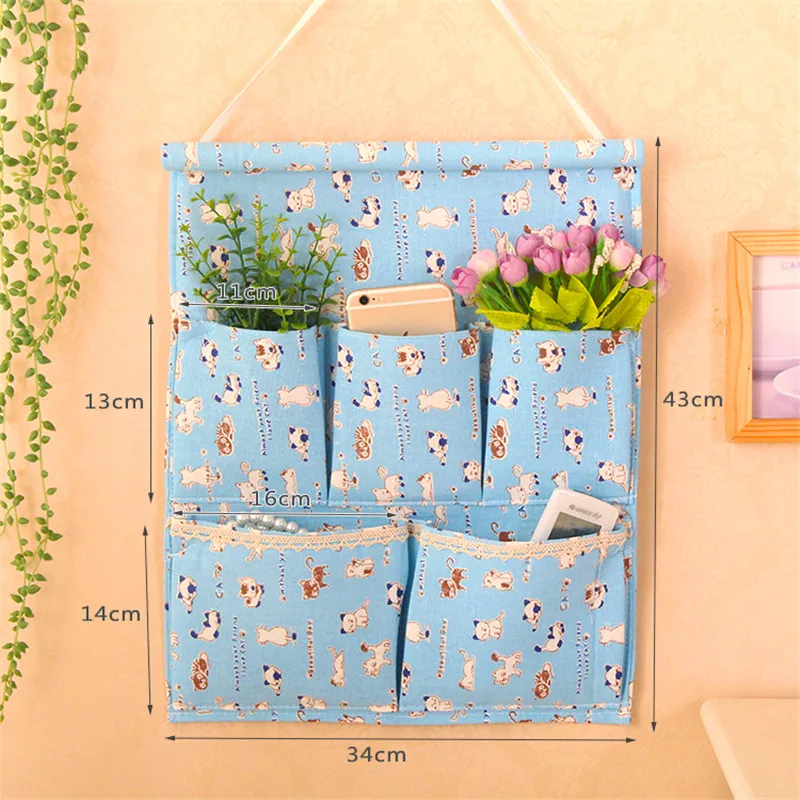 Мультфильм настенный шкаф Висячие карманы сумка для хранения Вешалка Органайзер