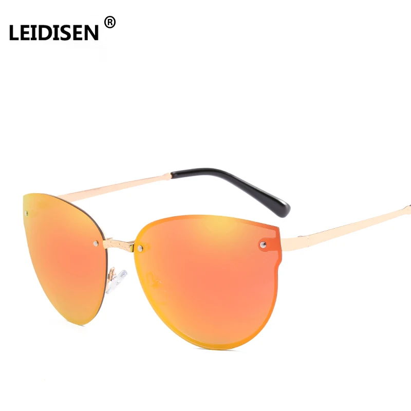 Женские и мужские зеркальные солнцезащитные очки LEIDISEN без оправы UV400|brand sun