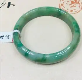 S 54mm-56mm Zheru ювелирный натуральный жадеитовый браслет натуральный зеленый биколор 54-62 мм Женский подарок А класс А национальный сертификат - Цвет камня: S 54mm-56mm
