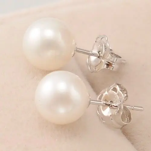 PERFECT ROUND AAA 10-11MM SOUTH SEA WHITE PEARL EARRING 14k GOLD | Украшения и аксессуары