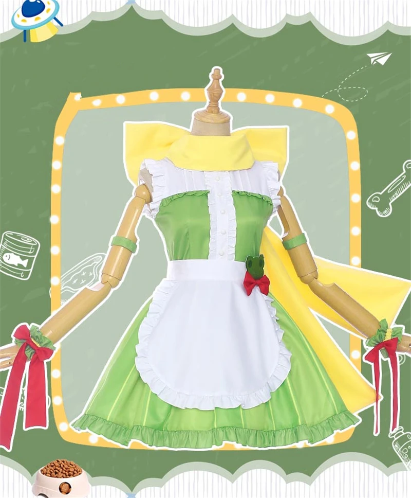 Hot My Hero Academia Anime Cosplay Coffee Shop Little Hero Asui Tsuyu Cafe Maid Cosplay Costume Cat Female Dress Uniforms