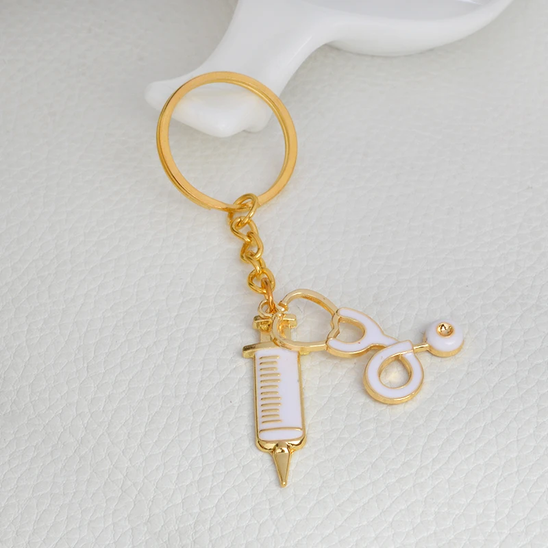QIHE ювелирные изделия шприц и стетоскоп Шарм Ключ Брелок на цепочке в больнице