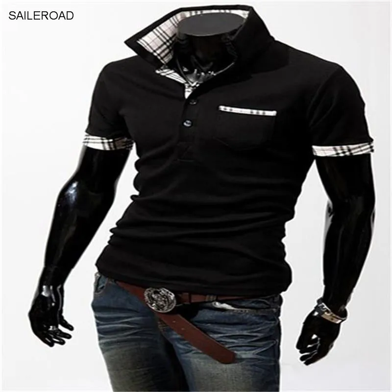 Мужская хлопковая рубашка поло с коротким рукавом и вышивкой|brand men polo shirt|men brand