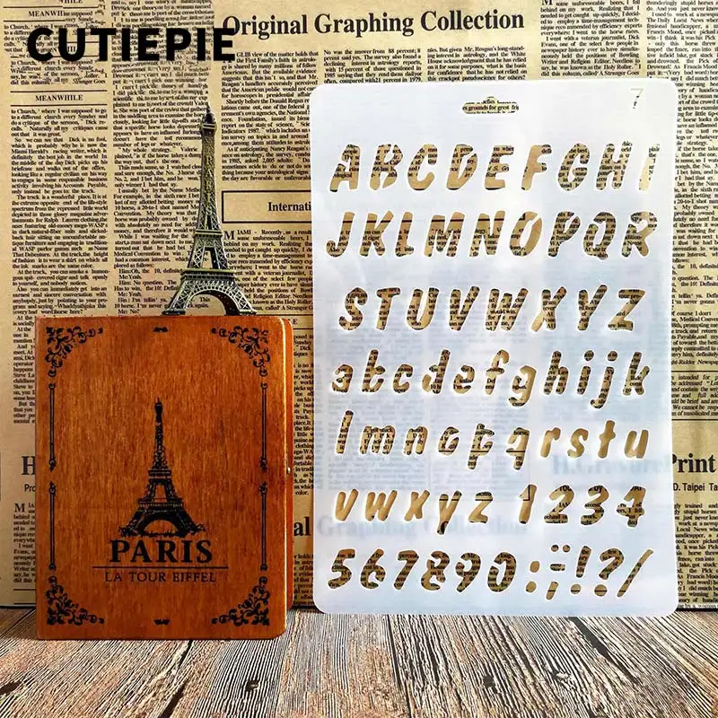 Элегантный Курсив Алфавит трафареты для краски штамп скрапбукинга инструмент