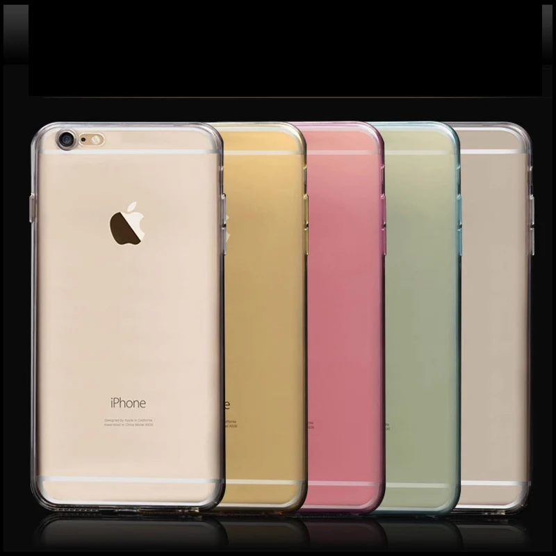 Ультратонкий Прозрачный мягкий чехол из ТПУ для iPhone 6 6S Plus гибкий гелевый