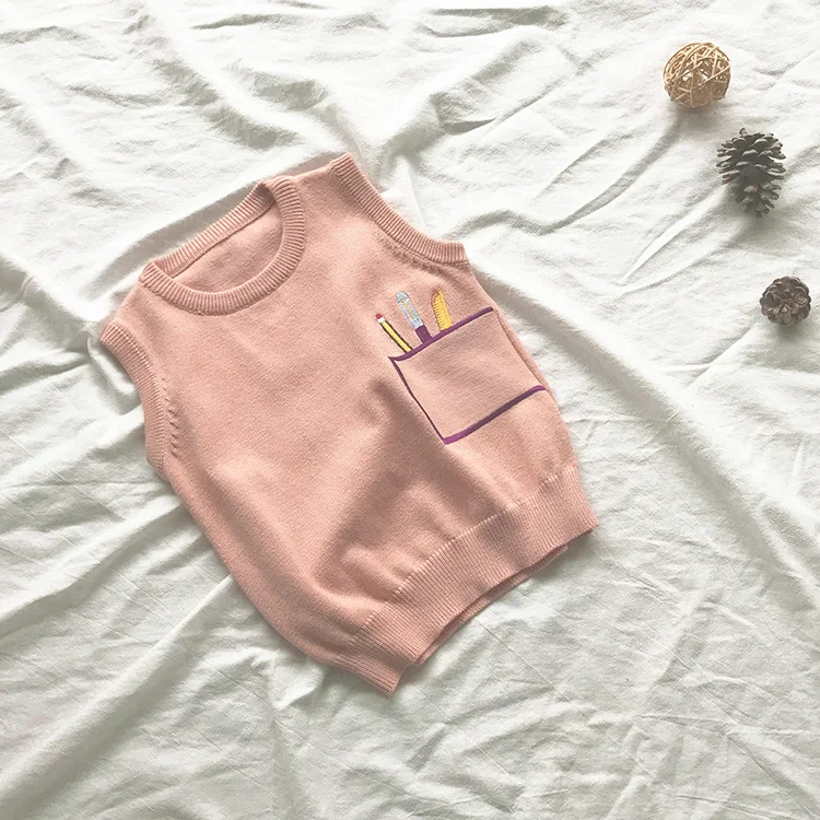 Детский Повседневный Стильный вязаный жилет свитер без рукавов для мальчиков