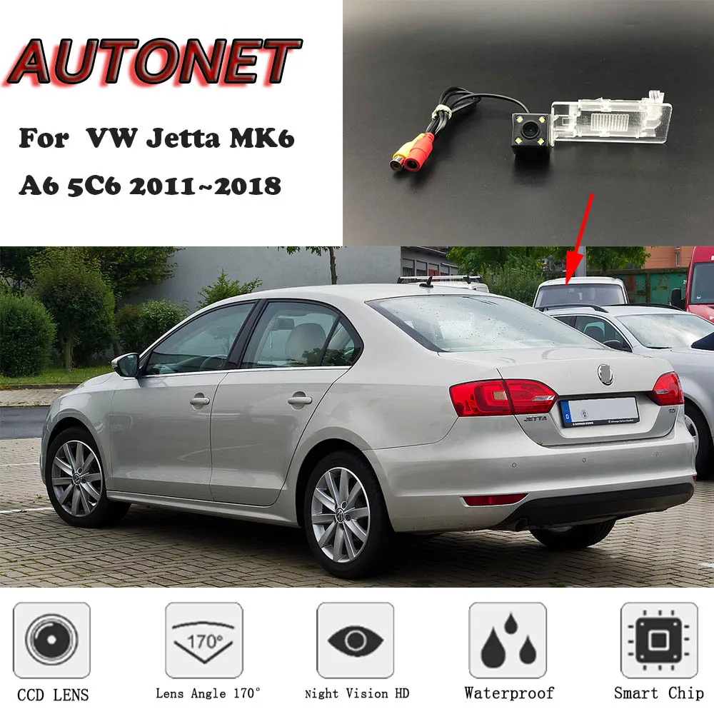 Камера заднего вида AUTONET для Volkswagen VW Jetta MK6/A6 5C6 2011 ~ 2018 камера ночного