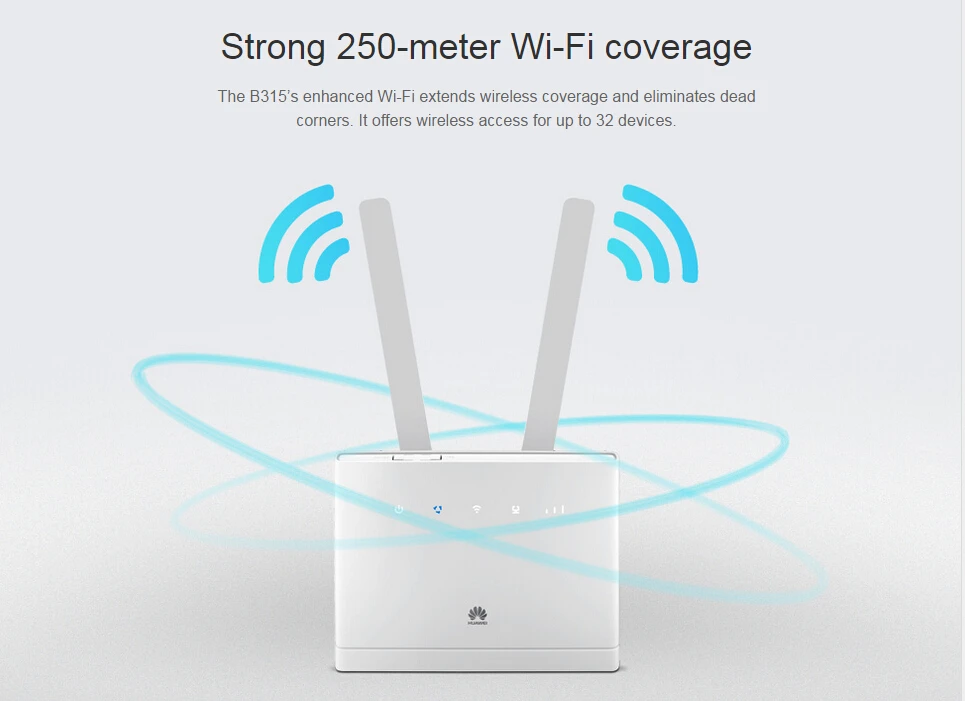Разблокированный Huawei телефон 150 Мб/с CAT4 4G LTE FDD CPE беспроводной маршрутизатор 3G WiFi