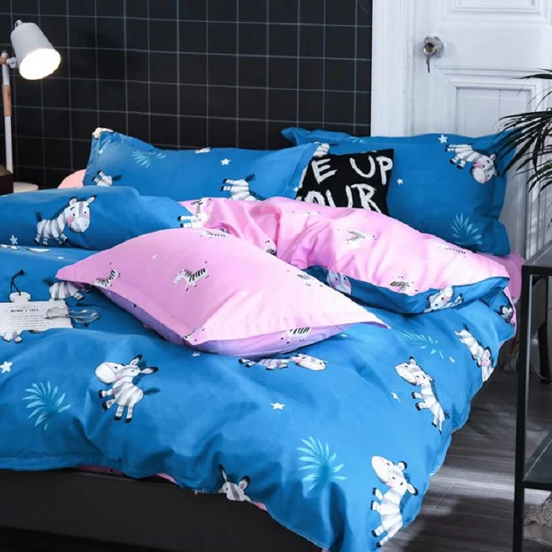 4 шт. пододеяльник простыня домашние наволочки комплект постельного белья полная