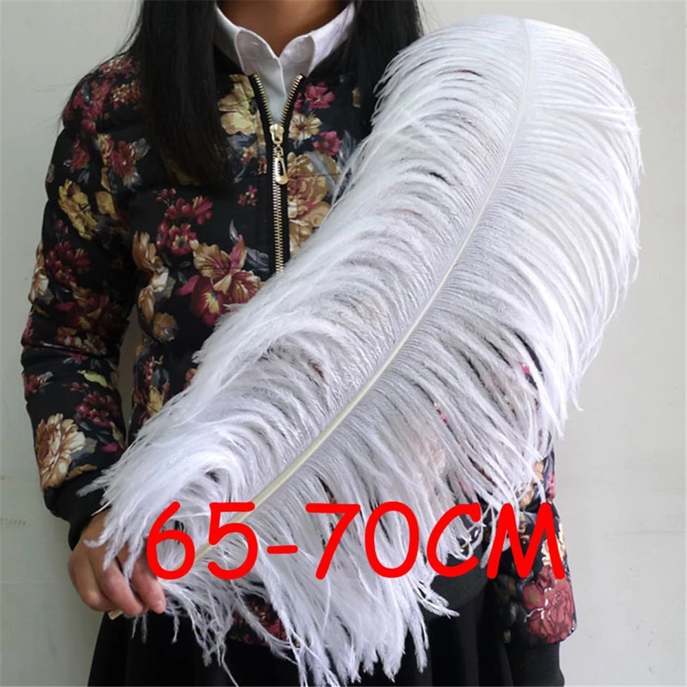 

Wholesale 50pcs natural white ostrich feather 65-70cm/26-28" plumage feathers for wedding decoration table centerpieces sk313