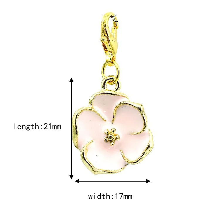 JINGLANG модная застежка омаров Шарм болтаются многоцветный Золотая эмаль цветок