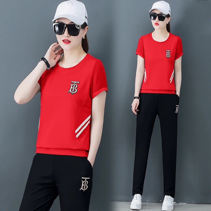 Белый спортивный костюм для пробежек 2020 летний комплект из двух предметов