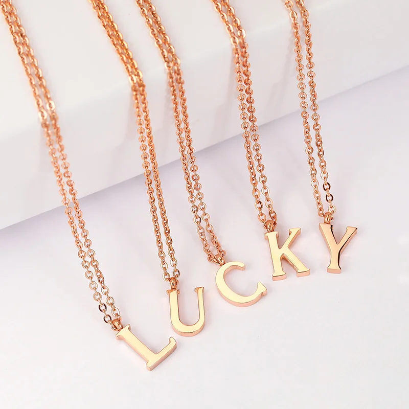 Новинка персонализированное маленькое ожерелье из розового золота с подвеской в