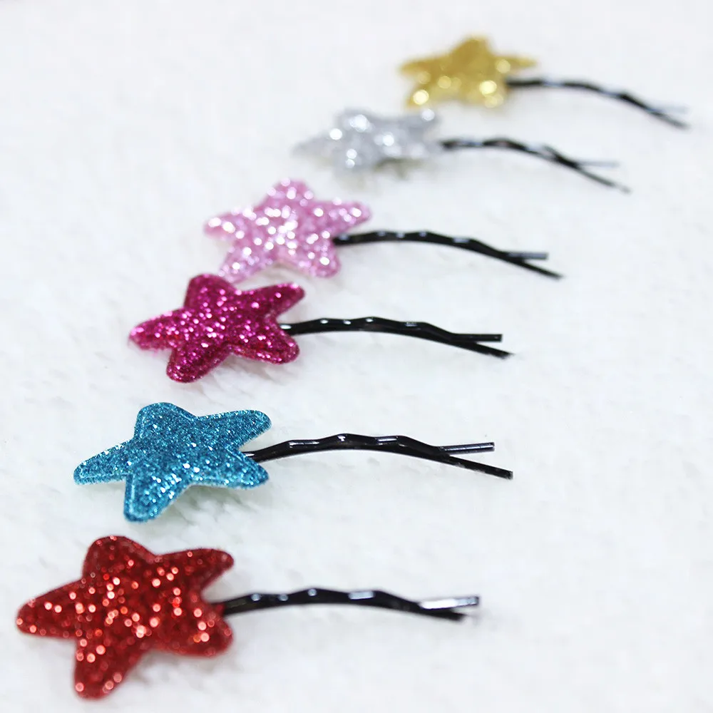 Заколки для волос девочек 2 шт. заколки вечерние Блестки принцесса звезда кожаная