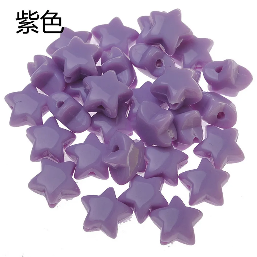 purple Новое поступление 1200 шт/500 г 11 мм милые Kawaii Звездные бусины акриловые пастельные цвета DIy Ювелирные изделия Бисероплетение материал разделительные пластиковые бусины - Цвет: purple