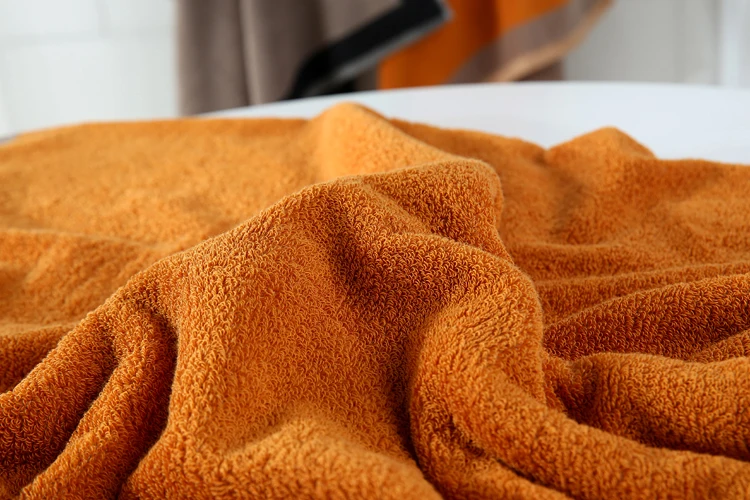 Однотонное толстое хлопковое домашнее банное полотенце для пар большое и супер