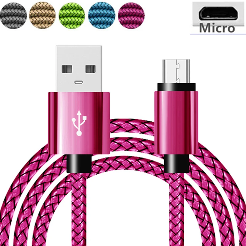 Розовый зарядный кабель Micro USB 25 см 1 м 2 3 длинный Кабель зарядного устройства Android