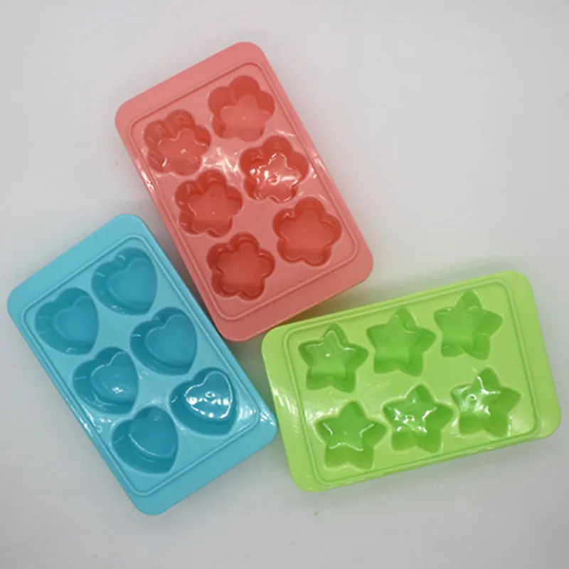

Plastic mould 3pcs/set 6 cavity flower heart star shape soap mold handmade craft tools