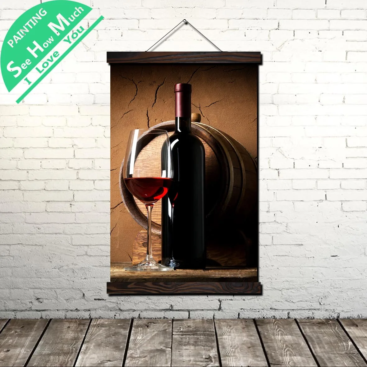 

Barrel Wine Wall Scroll Painting Canvas Vintage Poster and Prints Wall Art Pictures Living Room Bedroom Farmhouse Decoration