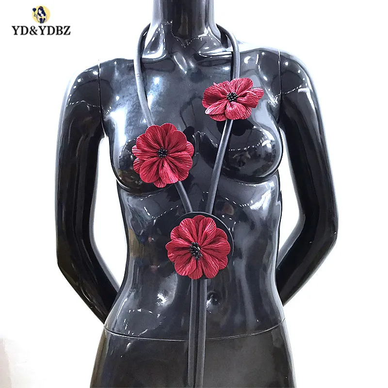 Ожерелье YD & YDBZ с красными цветами женское длинное ожерелье летнее платье