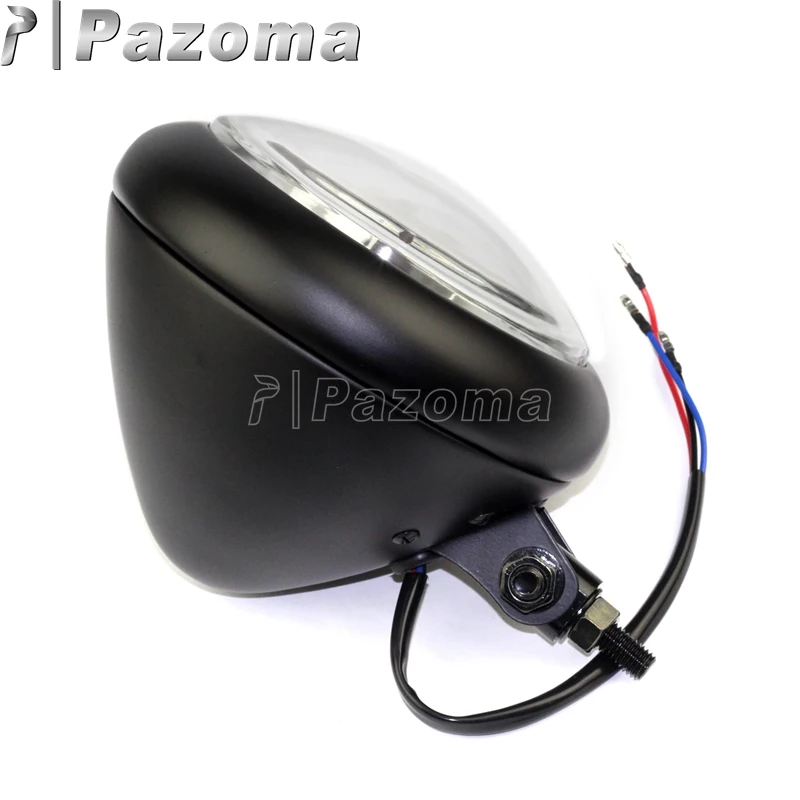 Черная передняя фара для мотоцикла EMARK H4 12 В Harley Bobbers ходячие мотоциклов