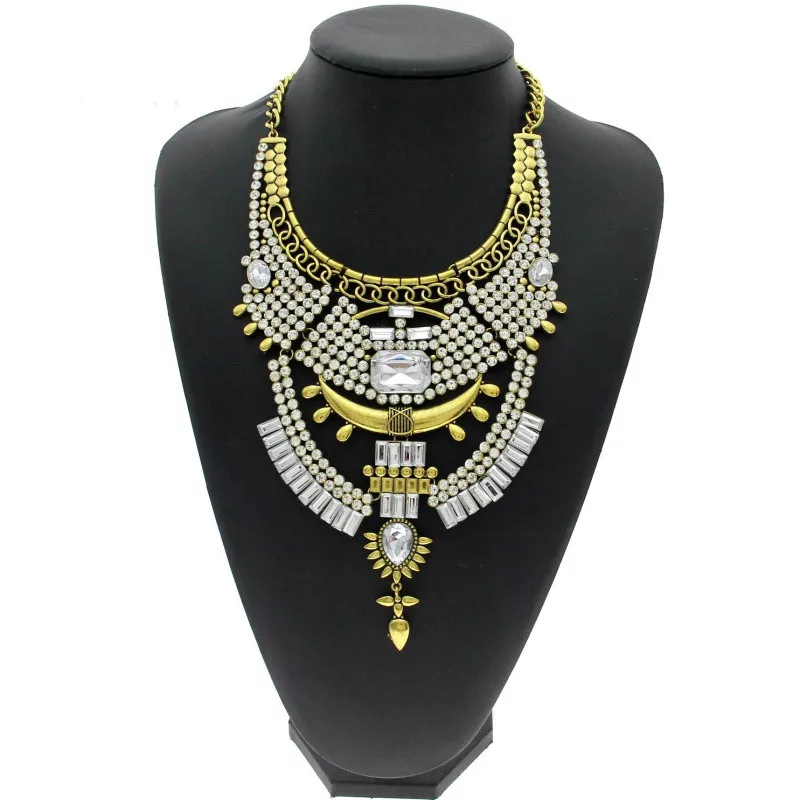 Ожерелье UKEN женское винтажное со стразами|fashion statement necklace|statement necklacechoker fashion necklaces |