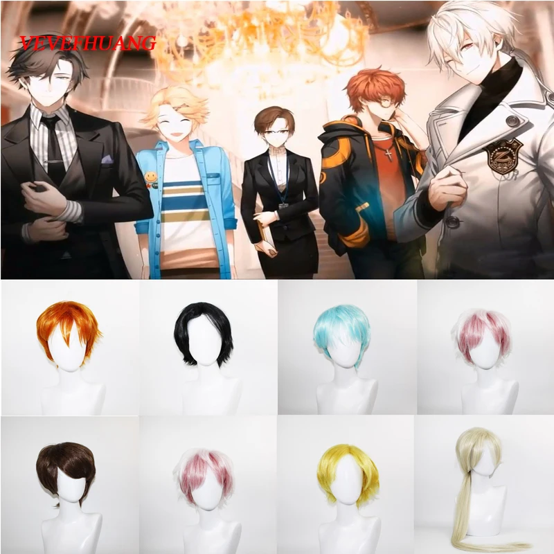 VEVEFHUANG Мистик мессенджер Косплей Харадзюку вьющиеся волосы парик 707 Yoosung Zen V