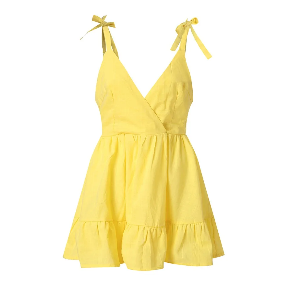 Vestidos verano Модные женские пикантные спинки твердые с плеча V образным вырезом без