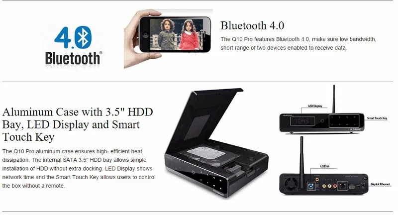 Himedia Q10 Pro 4K Android 7,1 ТВ приставка 3D смарт медиаплеер Hi3798CV200 четырехъядерный телеприставка Bluetooth Wifi ТВ приставка Dolby