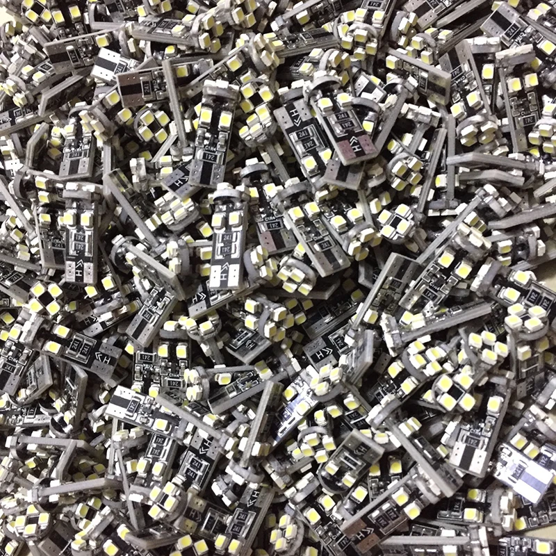 100 шт. Canbus T10 8SMD 3528 1210 светодио дный Canbus Нет ошибки OBC 194 168 W5W T10 светодио дный Canbus Интерьер лампы белый