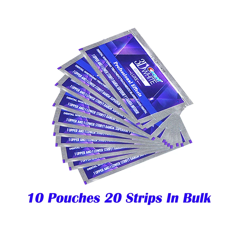 10 treatments no box 3D Whitestrips Luxe профессиональный эффект отбеливания зубов, для гигиены полости рта уход за зубами 5/10/20 лечение белые полоски - Цвет: 10 treatments no box