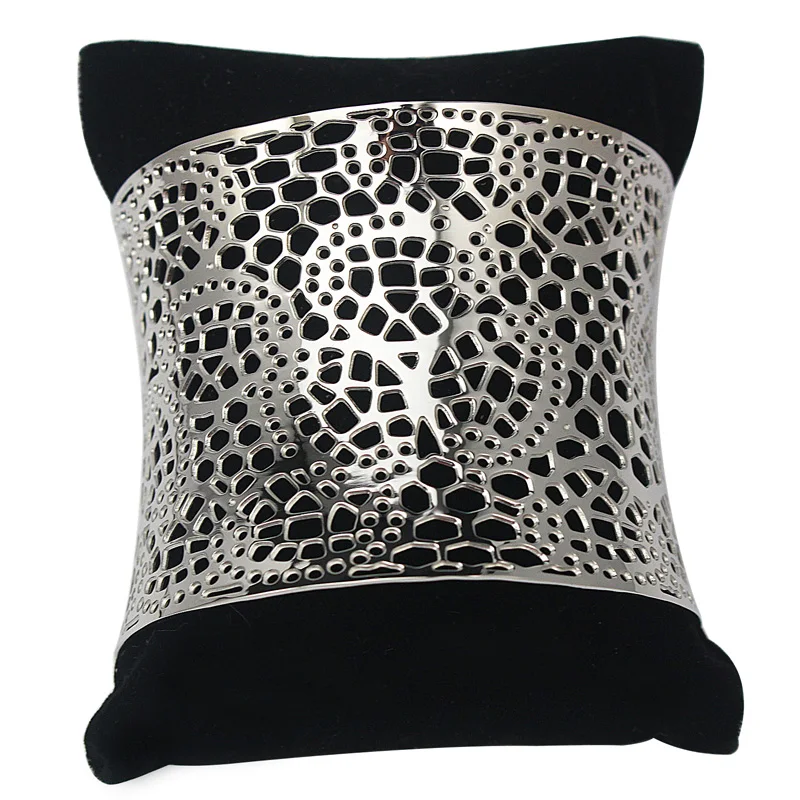 Широкий женский Браслет-манжета из нержавеющей стали в стиле панк Ювелирное