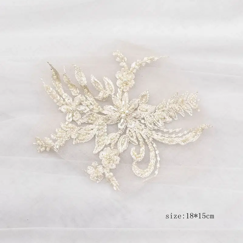 4 штук Многоцветный Блесток кружевная ткань с цветочным принтом Швейные отделка