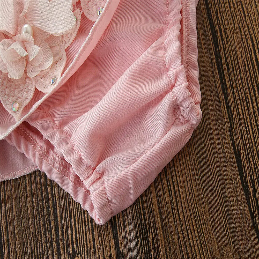 Купальник Pudcoco кружевное Тюлевое бикини с 3D цветами для маленьких девочек 1 6 лет