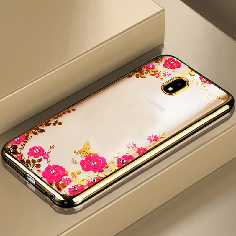 YueTuo etui coque cover case For Samsung Galaxy j7 2017 Pro j730 transparent 3d phone cases back Soft TPU Flower accessories | Мобильные
